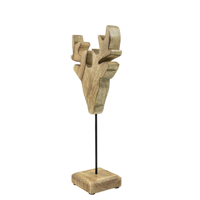 Mars & More staand hert mango hout h33,5 d14,5x8cm
