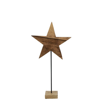 Mars & More staande ster mango hout 60cm
