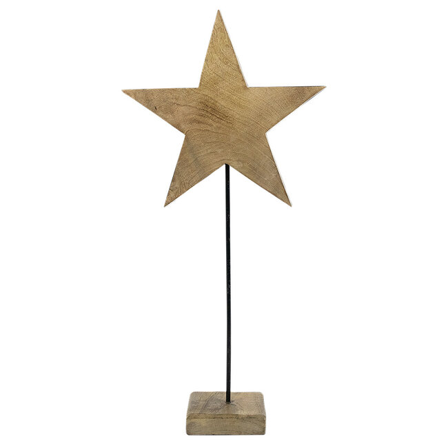 Mars & More staande ster mango hout 80cm