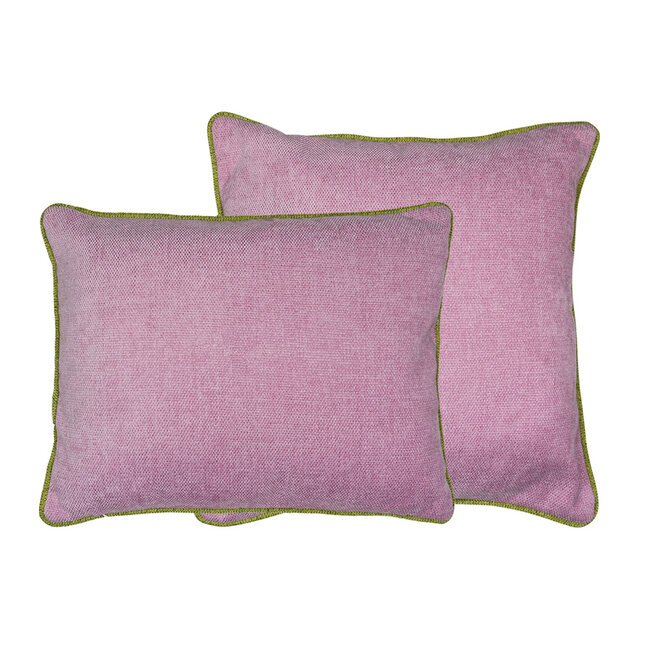 Mars & More kussen met bies roze lime 45x45cm*