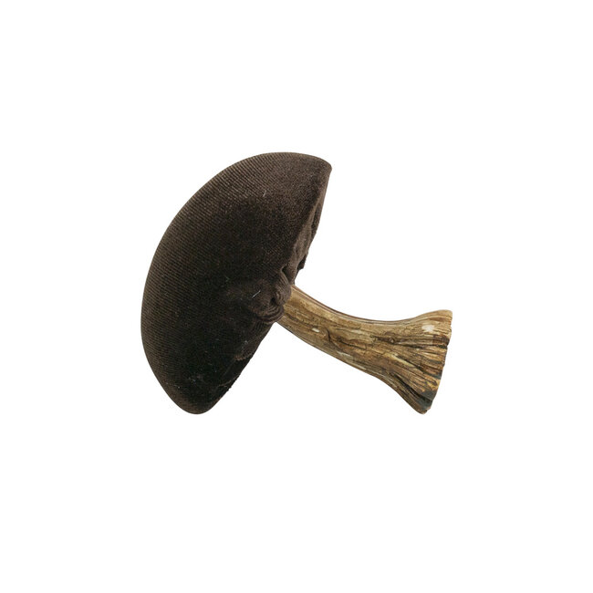 Mars & More decoratie fluweel champignon bruin 10cm