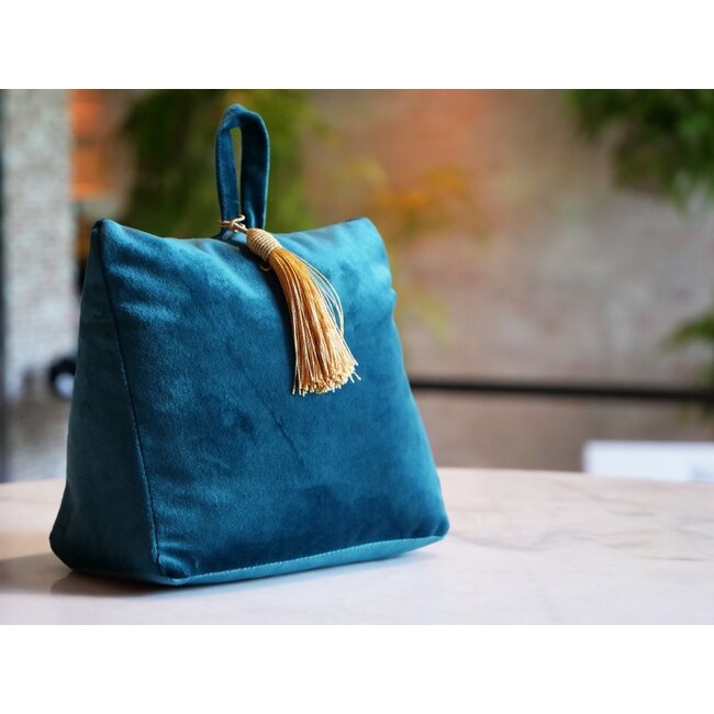 Mars & More deurstopper fluweel petrol 18cm