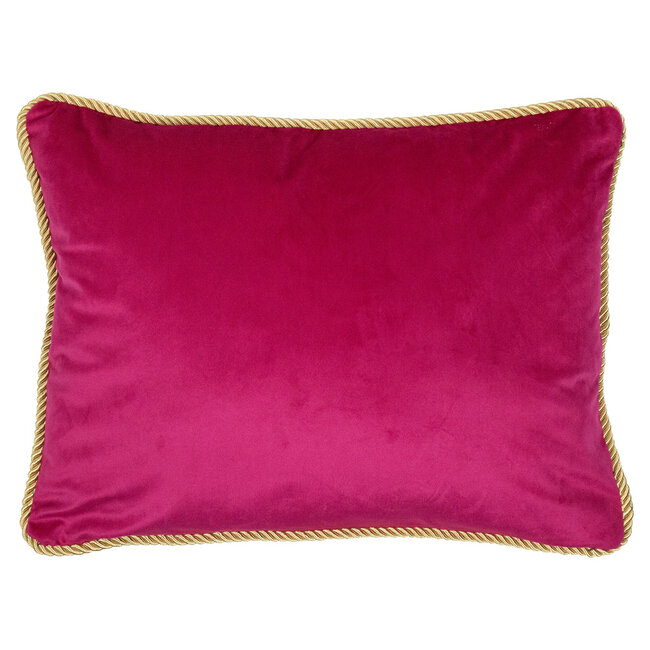 Mars & More half kussen fluweel goud fuchsia 35x45cm