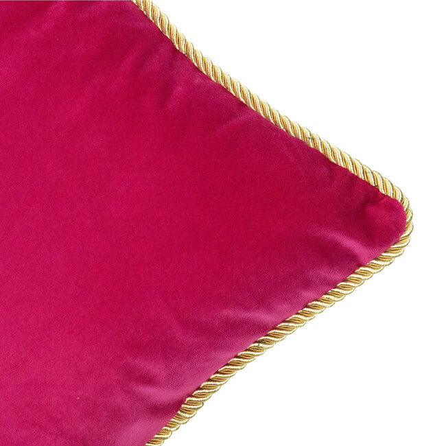 Mars & More kussen fluweel goud fuchsia 45x45cm