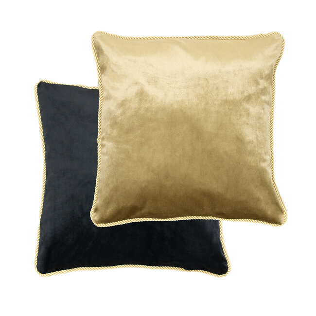 Mars & More kussen fluweel goud zwart 45x45cm