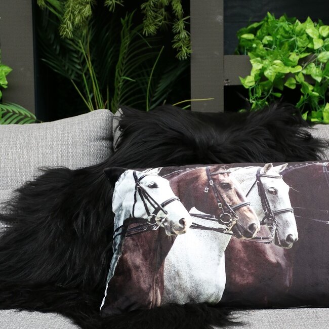 Mars & More kussen fluweel country paarden 40x60m*