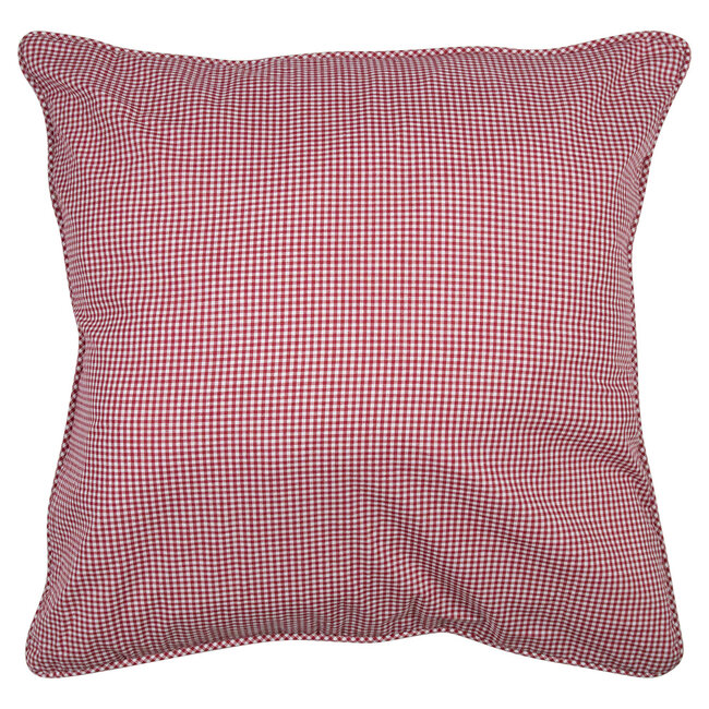 Mars & More kussen katoen donker rood ruit 55x55cm