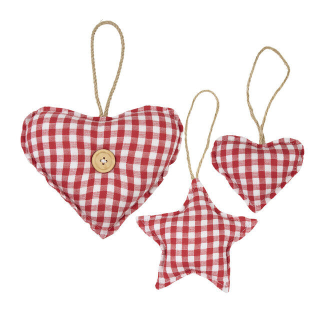Mars & More hanger katoen hart rood knoop 16cm