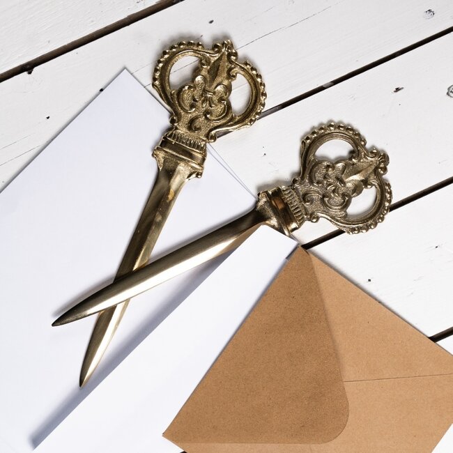 Mars & More vintage koper briefopener kroon 24cm*