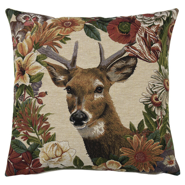 Mars & More gobelin kussen bloemen spitser 45x45cm