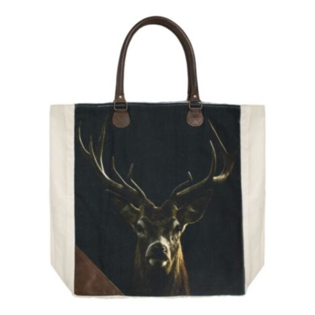 Mars & More canvas shopper zwart edelhert*