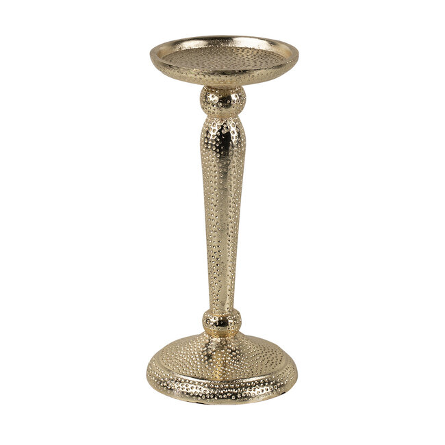 Mars & More kandelaar gehamerd champagne goud 22x10cm