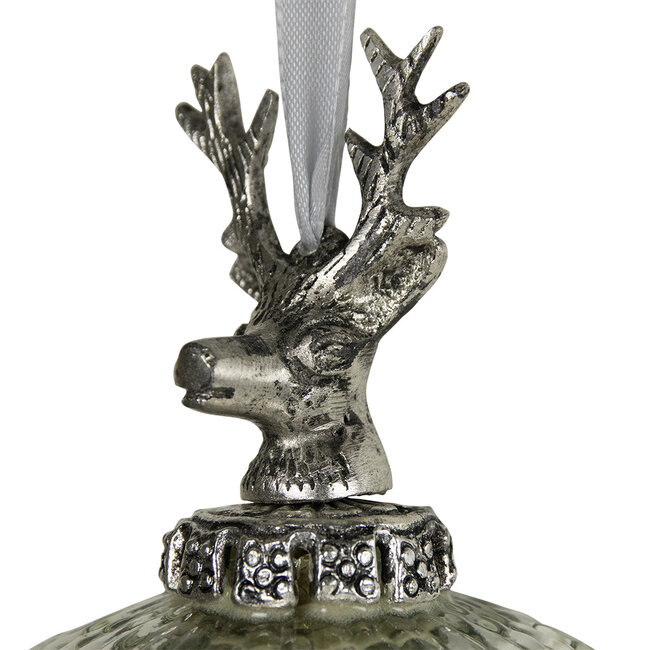 Mars & More decoratie bal gewei zilver 8cm