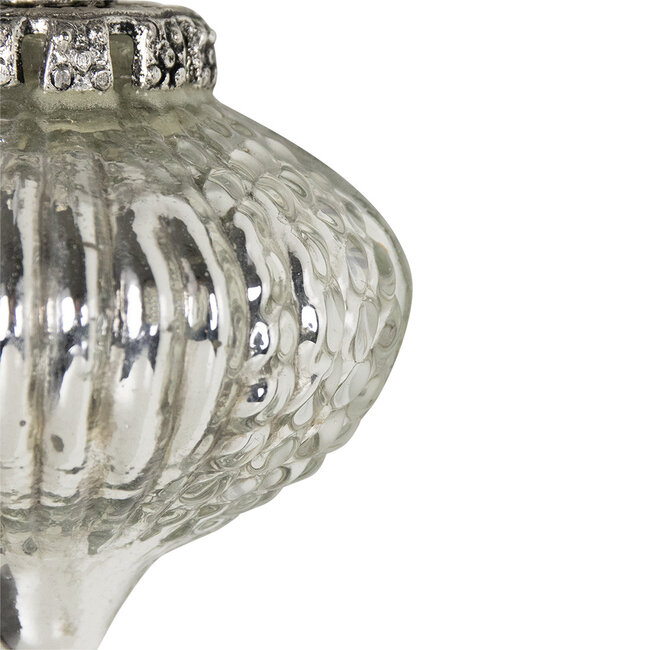 Mars & More decoratie bal gewei zilver 8cm