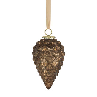 Mars & More decoratie dennenappel antiek bruin 18cm