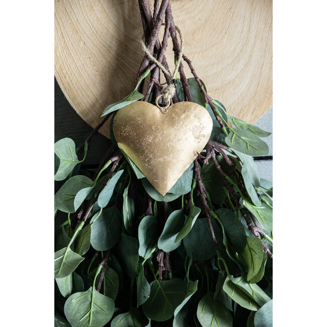 Mars & More decoratie hart goud 17cm