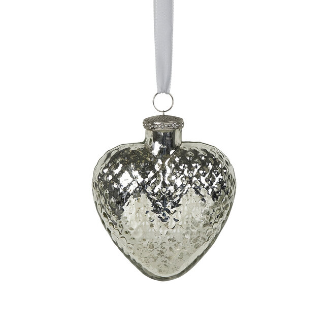 Mars & More decoratie hart zilver 15cm