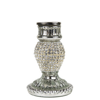 Mars & More kandelaar strass zilver 10cm