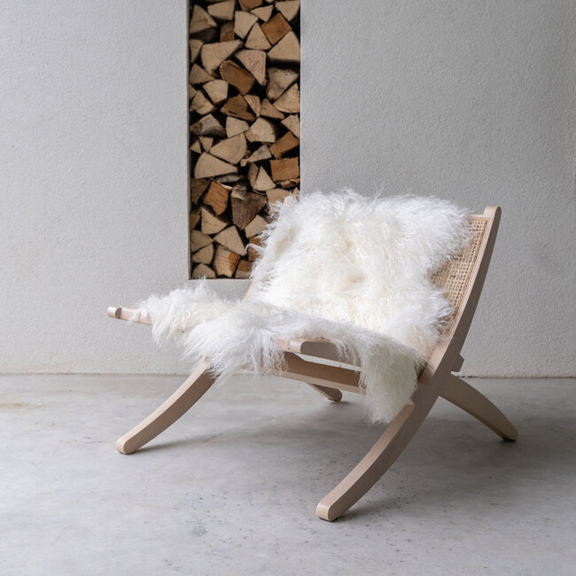 Mars & More schapenvacht krulhaar wit 100cm