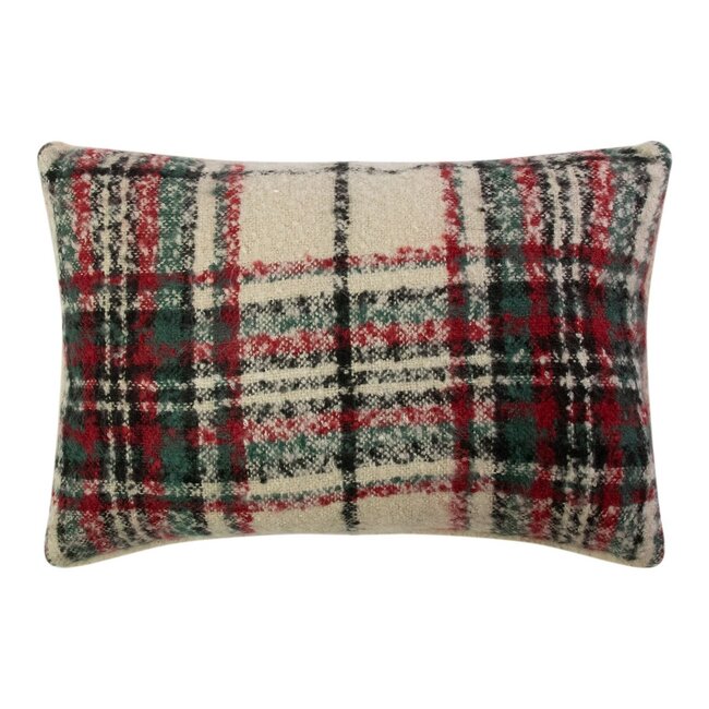 Mars & More Kussen ruit boucle groen 40x60cm