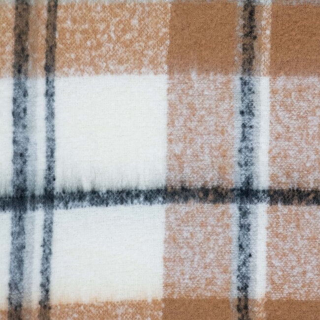 Mars & More Plaid ruit boucle beige 130x170cm