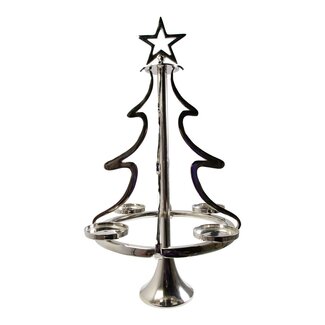 Mars & More Kaarsen Standaard kerstboom zilver h72 d42cm