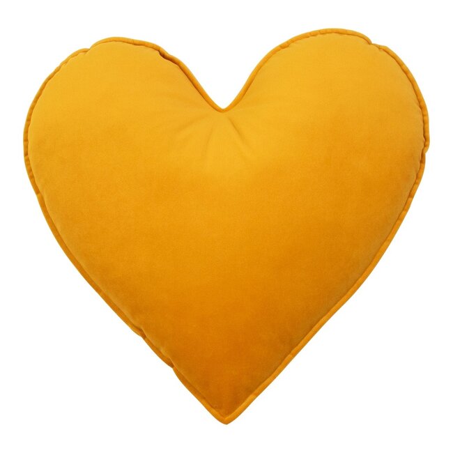 Mars & More Hart Kussen Fluweel honing geel 45cm