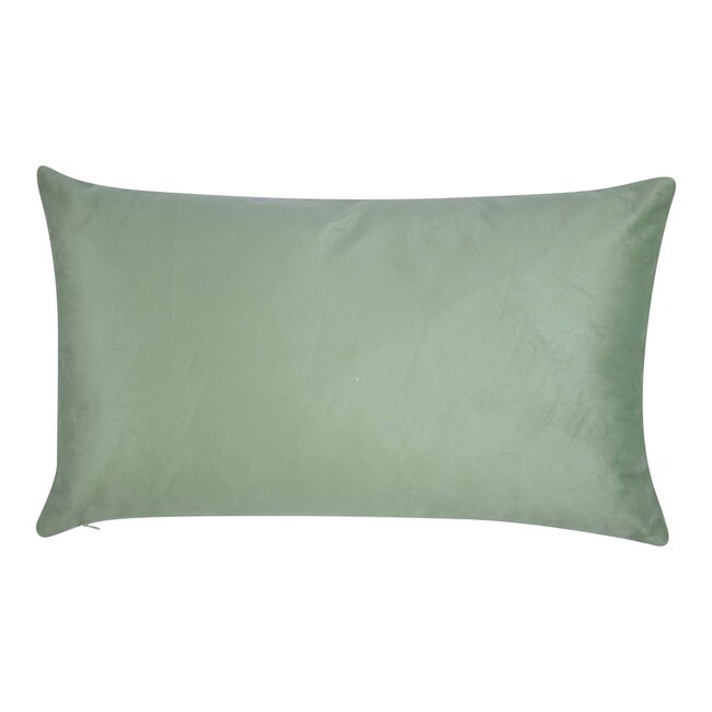 Mars & More Livorno Kussen velvet geborduurd groen 30x50cm