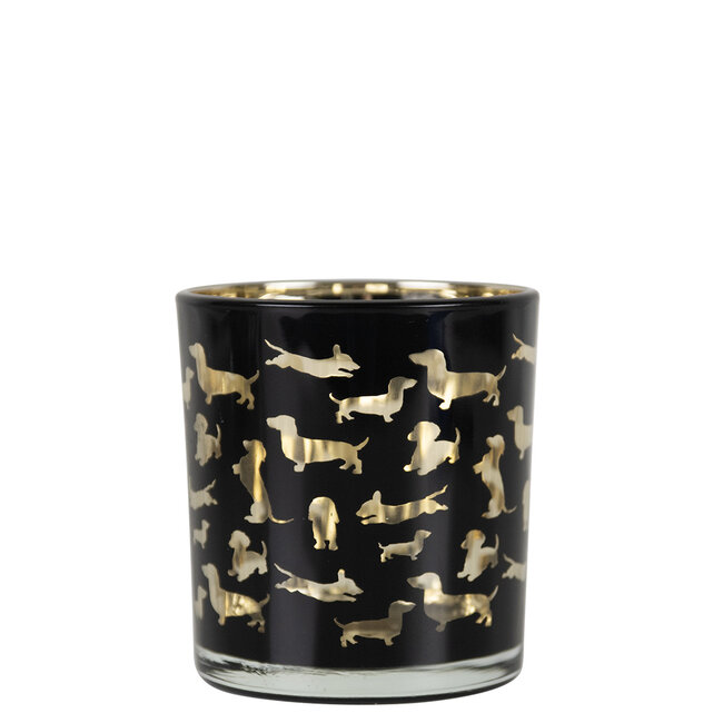 Mars & More Theelichthouder silhouet teckel klein 8cm