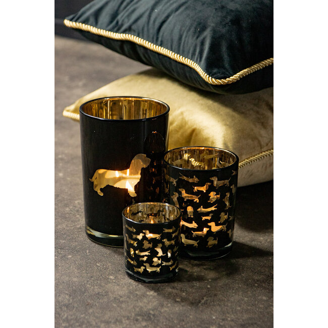 Mars & More Theelichthouder silhouet teckel klein 8cm