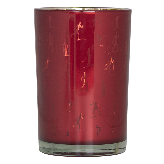 Mars & More Theelichthouder ski rood goud large 18cm*