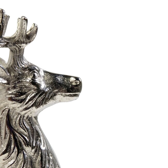 Mars & More Fles Standaard hert zilver 17x20x12cm