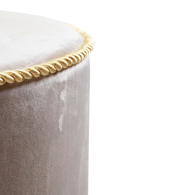 Mars & More poef fluweel goud champagne 38x38x45cm
