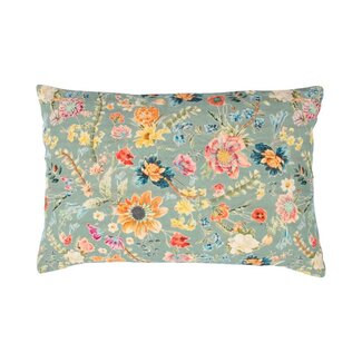 Mars & More kussen geborduurd wilde bloemen paarse ridderspoor 40x60cm