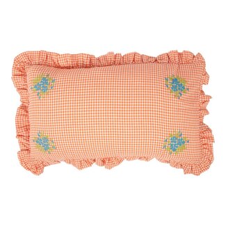 Mars & More Kussen Artisan Gingham plooien oranje 40x60cm