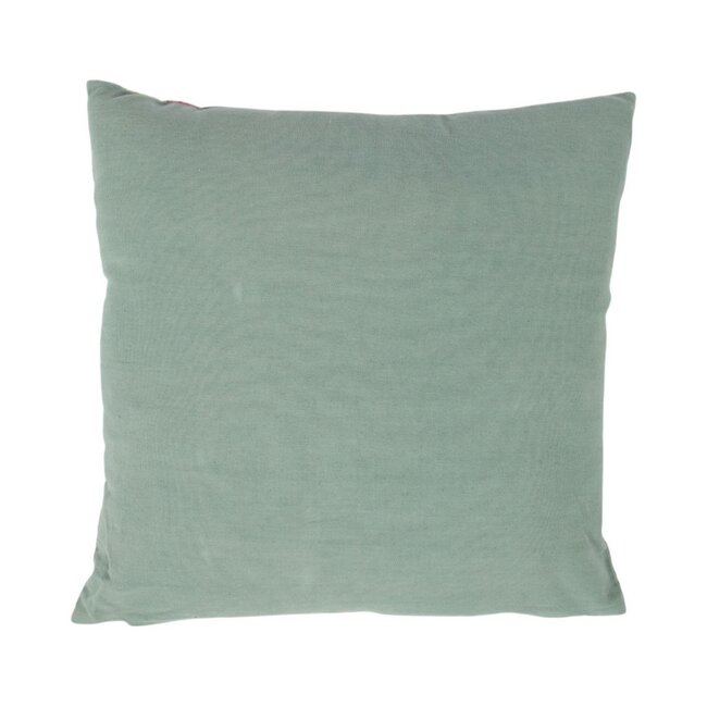 Mars & More kussen geborduurd wilde bloemen all over petrol 45x45cm