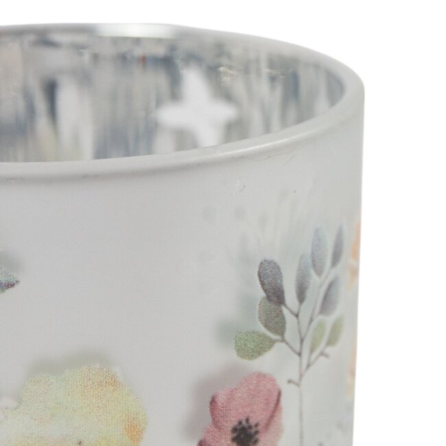 Mars & More Theelichthouder Border bloemen vlinder large 18cm