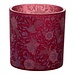 Mars & More Theelichthouder fluwelen bloemen bordeaux medium 10cm