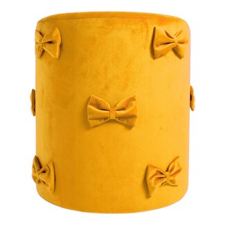 Mars & More Strik Poef fluweel honing geel 35x35x40cm