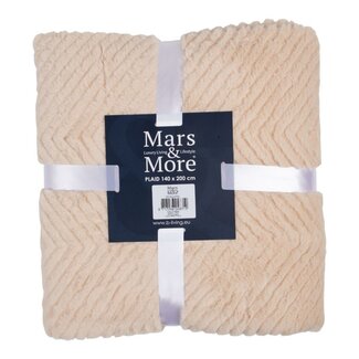 Mars & More Plaid Visgraat Beige 140x200cm
