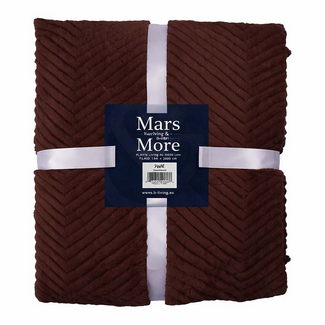 Mars & More Plaid Visgraat Bruin 140x200cm