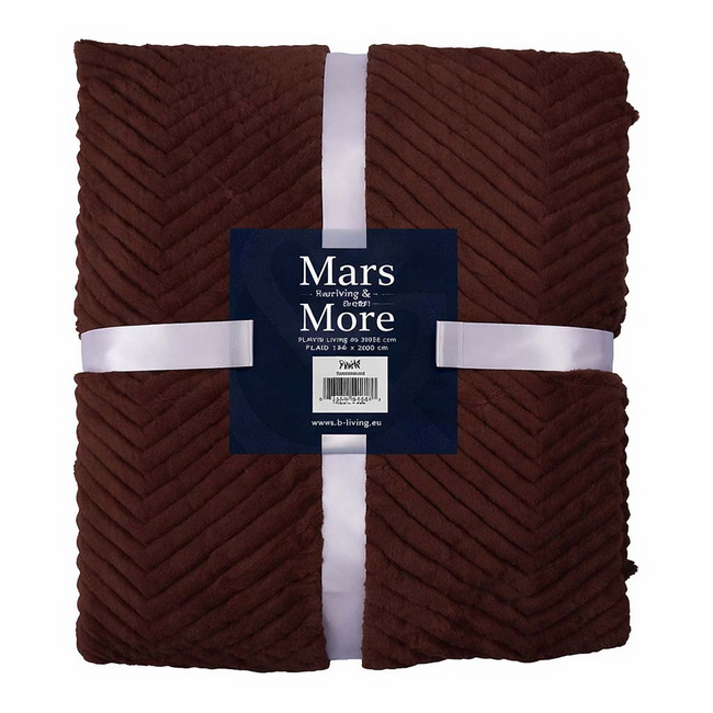 Mars & More Plaid Visgraat Bruin 140x200cm
