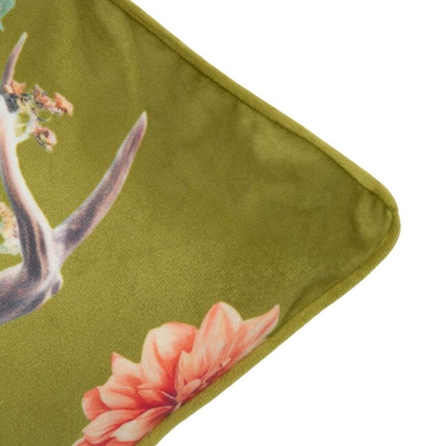 Mars & More Kussen Portret hert groen 45x45cm