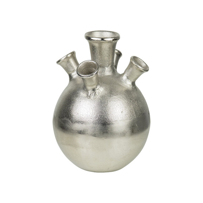 Mars & More tulpen vaas zilver 22cm aluminium