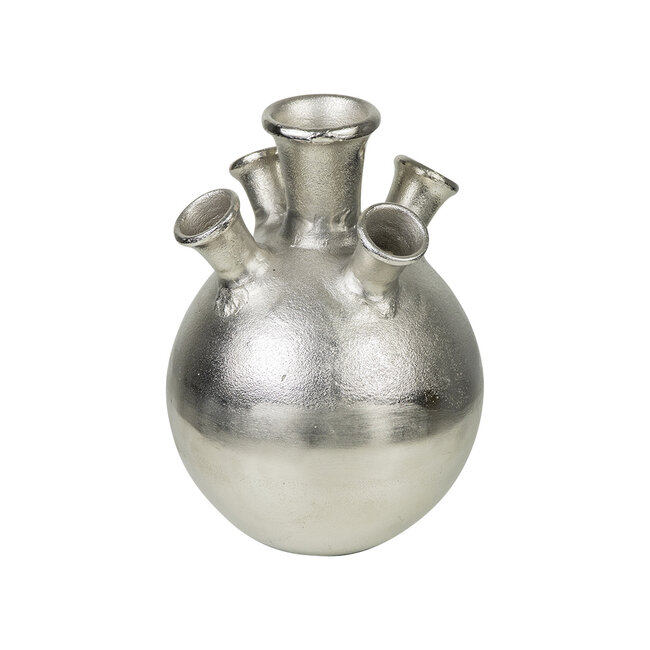 Mars & More tulpen vaas zilver 22cm aluminium