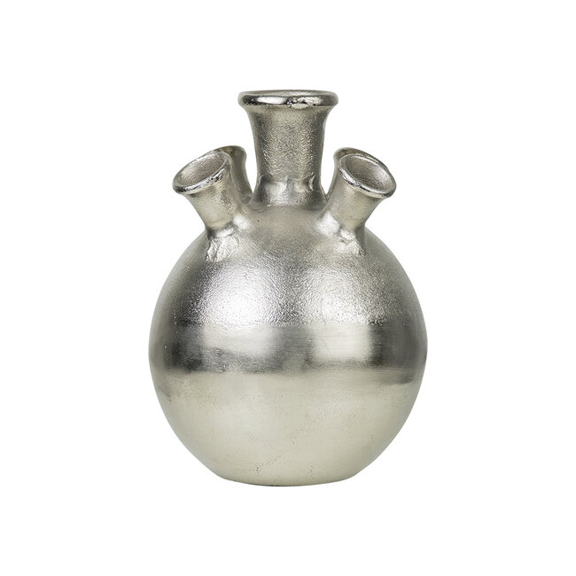 Mars & More tulpen vaas zilver 22cm aluminium