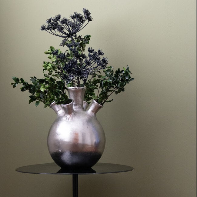 Mars & More tulpen vaas zilver 22cm aluminium