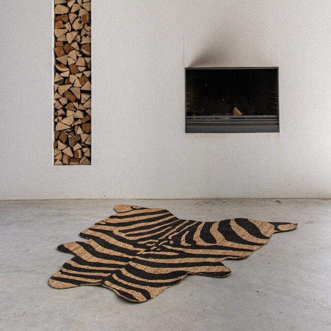 Mars & More jute vloerkleed koevorm zebra 145x160cm