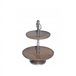 Mars & More keuken etagère hout rond 2 lagen 35cm