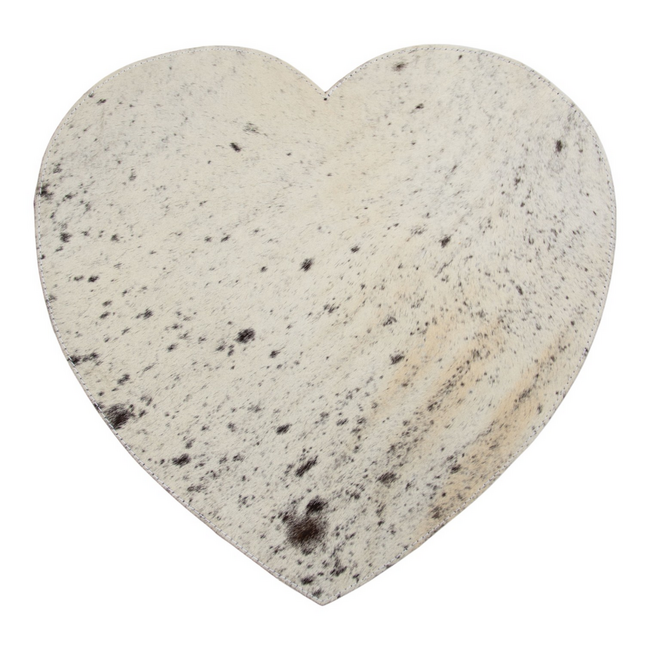 Mars & More placemat koehuid hart zwart/wit 39cm